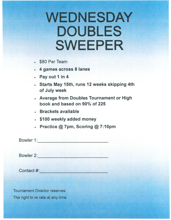 wed doubles sweeper